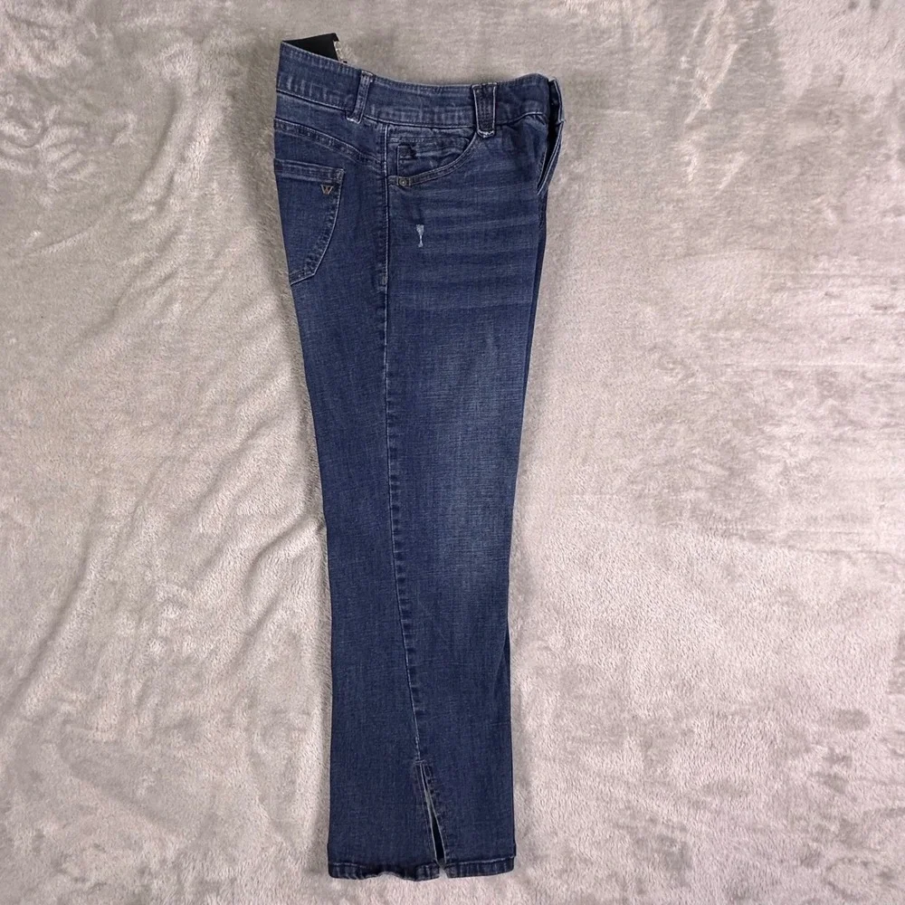 Wit & Wisdom Ab-solution Blue Cropped Flare Distressed‎ Jeans Size 10 W31